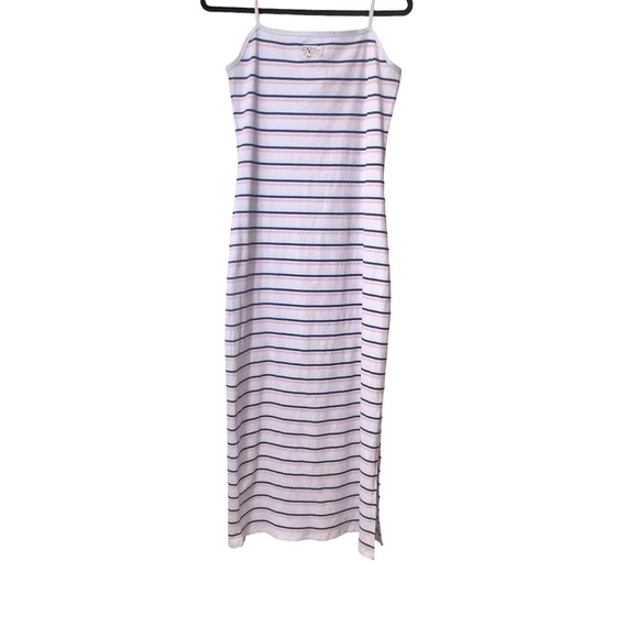 Nike Plus Femme Striped Casual Sporty Maxi Dress Violet Purple Striped - Picture 10 of 13